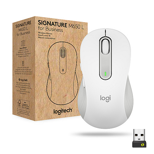 Мышь беспроводная Logitech Signature M650 for Business Large Off White (910-006349)