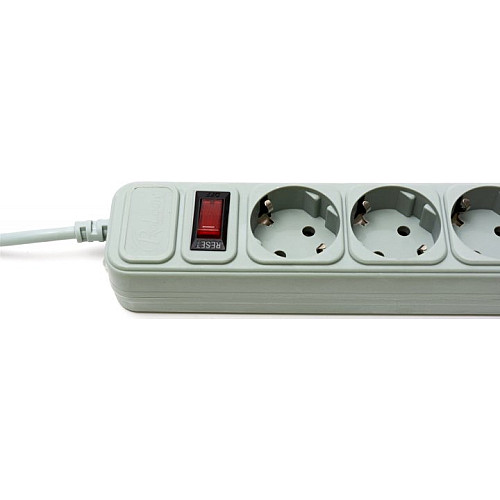 Сетевий фільтр подовжувач з захистом ProLogix 1231 6 розеток 1.8 метра Сірий