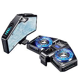 Універсальний подвійний напівпровідниковий радіатор-вентилятор (кулер) для смартфона Union PUBG Mobile K8 Silver