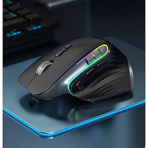 Мишка бездротовий ігровий безшумний з акумулятором та підсвіткою Gamous M10 Black 2,4G