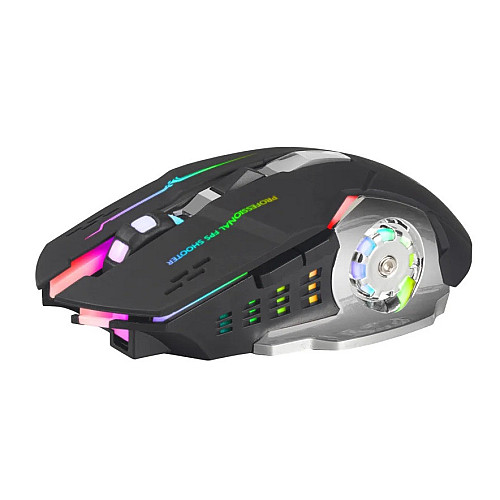 Игровая компьютерная мышь RIAS T2 беспроводная с RGB подсветкой Black