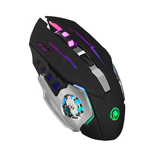 Игровая компьютерная мышь RIAS T2 беспроводная с RGB подсветкой Black