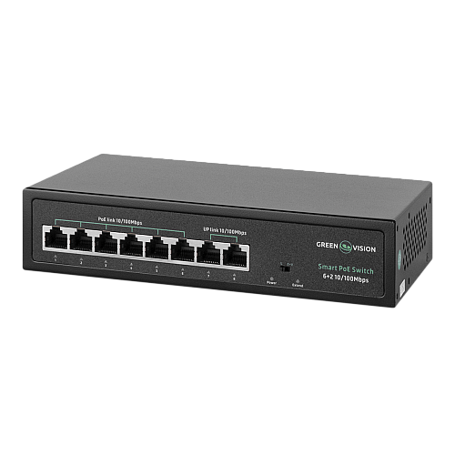 Комутатор мережевий POE GreenVision GV-015-D-06 2P