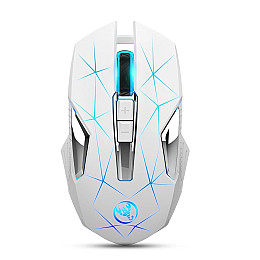 Мышь беспроводная с аккумулятором и подсветкой HXSJ T300 2,4 GHz White