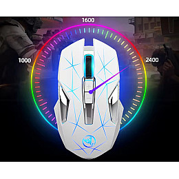 Мышь беспроводная с аккумулятором и подсветкой HXSJ T300 2,4 GHz White