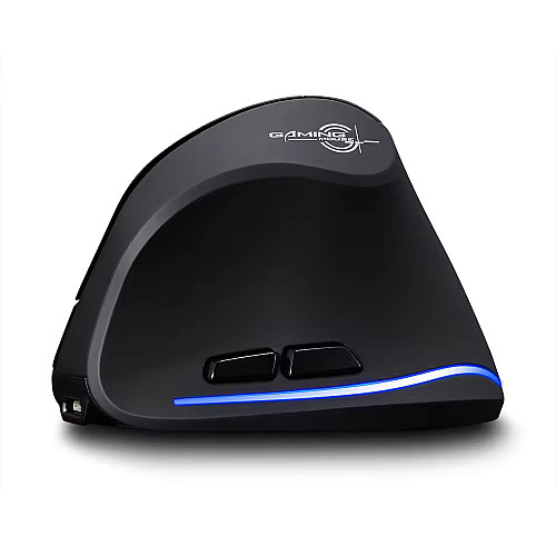 Вертикальная мышь беспроводная Zelotes F-35 с аккумулятором и RGB подсветкой Black
