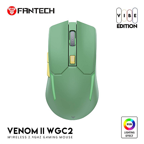 Игровая беспроводная мышка Fantech WGC2 Venom II Vibe RGB 2000 DPI 125Hz Green