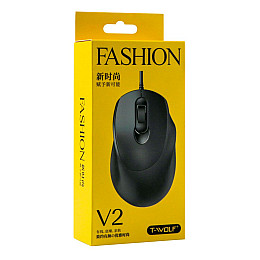 Компьютерная проводная мышь T-Wolf V2 Fashion 800-1600 DPI 1.4 м Черный