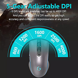 Мишка безпровідна ігрова Gamousе X9 з акумулятором та підсвіткою Gray 2,4G Bluetooth