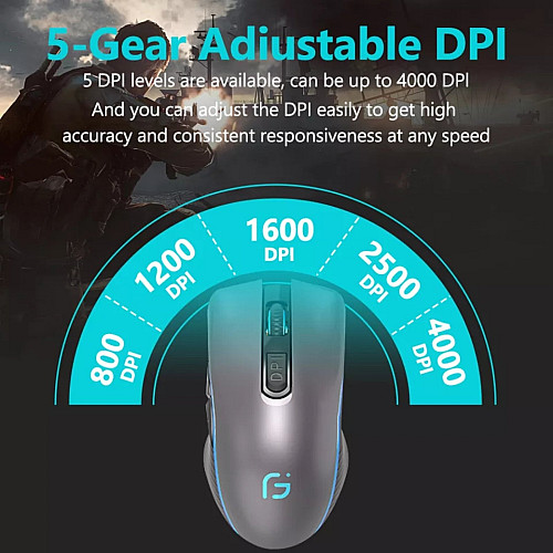 Мишка безпровідна ігрова Gamousе X9 з акумулятором та підсвіткою Gray 2,4G Bluetooth