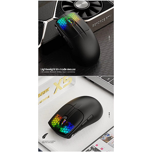 Мишка бездротова Aattack SHARK X5 з акумулятором та підсвіткою 2,4G+Bluetooth Black
