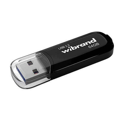 Флеш память USB Wibrand 64 GB Marten Gen1 USB 3.2 Black (36716_3608938)