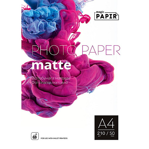 Фотобумага матова Magic A4 210 г/м2 Білий 50 шт (10031)