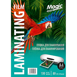 Плівка для ламінування Magic А4 глянець товщина 80 мкм 216х303 мм Прозорий 100 шт