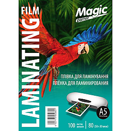 Плівка ламінована Magic А5 глянець товщина 80 мкм 154х216 мм Прозорий 100 шт