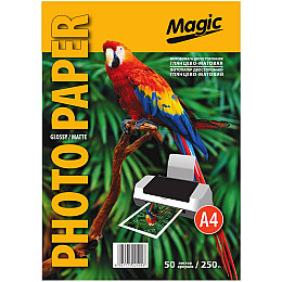 Фотопапір Magic Superior A4 250 г/м2 двосторонній глянцево-матовий Білий 50 шт