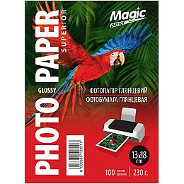 Фотопапір Magic Superior 230 г/м2 глянцевий 13х18 см Білий 100 шт