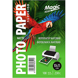 Фотопапір Magic Superior 230 г/м2 матовий 10х15 см Білий 100 шт