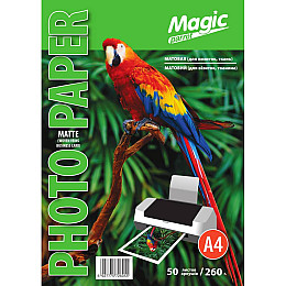 Фотопапір Magic A4 матовий для візиток тканина 260 г/м2 Білий 50 шт