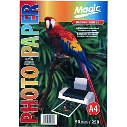Фотопапір Magic A4 250 г/м2 глянцевий для візиток тканина Білий 50 шт