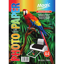 Фотопапір для візиток Magic Глянець А4 300 г/м2 50 шт Білий (10229)