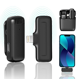 Петличний мікрофон бездротовий J11 Lightning приймач мікрофон зарядний кейс Black (17616-hbr)