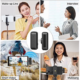 Петличний мікрофон бездротовий J11 Lightning приймач мікрофон зарядний кейс Black (17616-hbr)