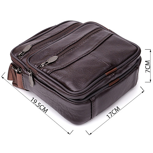 Сумка с ручкой для мужчин Vintage 22865 17х19,5х7 см Коричневый