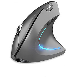 Вертикальная мышь беспроводная HYSJ Т22 с аккумулятором и RGB подсветкой 2,4G+Bluetooth Grey