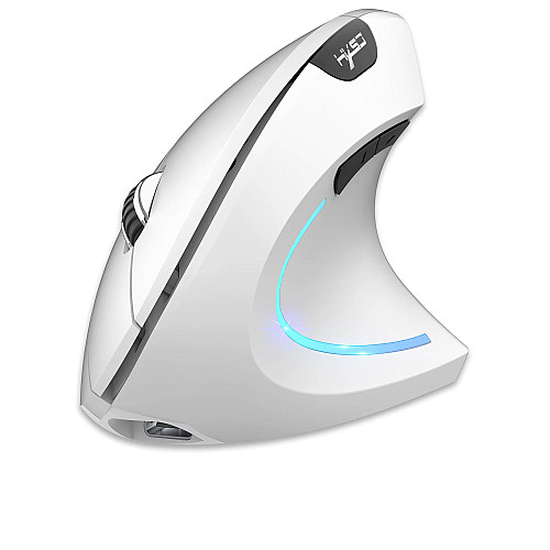 Вертикальная мышь беспроводная HYSJ Т22 с аккумулятором 2,4G+Bluetooth White