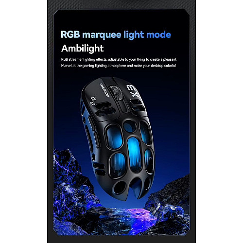 Мышь беспроводная T-Wolf X3 PAW 3311 12000 DPI 2.4G Bluetooth Black