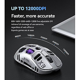 Мышь беспроводная T-Wolf X3 PAW 3311 12000 DPI 2.4G Bluetooth Gray
