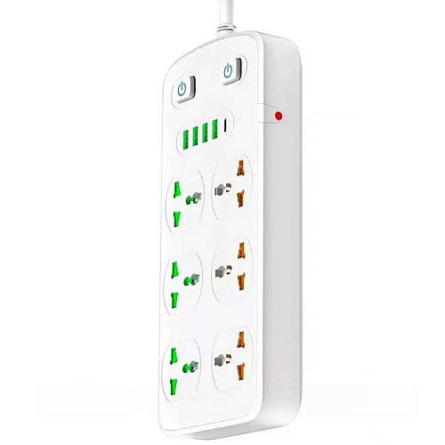 Сетевой удлинитель UA Power AR-CP05 6 розеток 4USB Type-C 2 м Белый (2681099008)