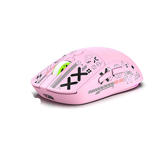 Мышь беспроводная HYSJ Т90 2.4G Bluetooth Pink (hub_9otbmj)