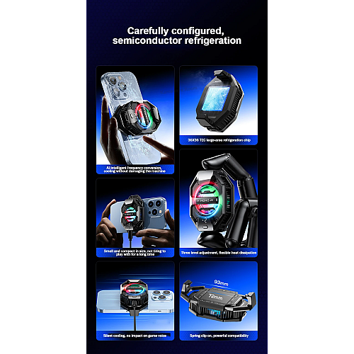 Кулер с экраном для телефона и планшета MEMO DL20 90,5 мм Black (18508-hbr)