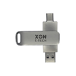 Флеш-накопитель XON FlashDrive DuoConnect 128GB USB 2.0 / Type-C Silver (FX2DR128MS 7614)