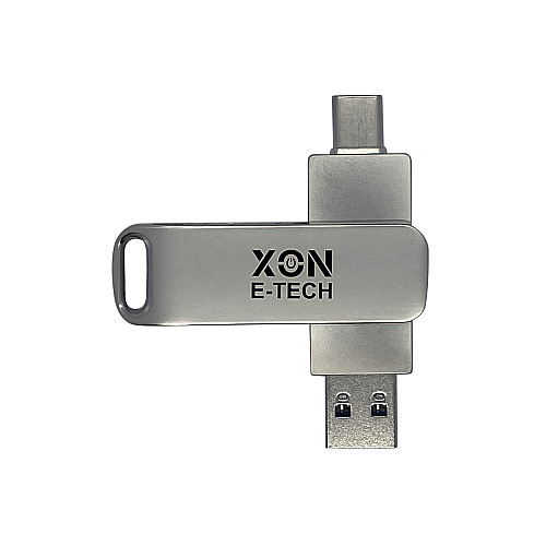 Флеш-накопитель XON FlashDrive DuoConnect 128GB USB 2.0 / Type-C Silver (FX2DR128MS 7614)