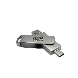 Флеш-накопитель XON FlashDrive DuoConnect 128GB USB 2.0 / Type-C Silver (FX2DR128MS 7614)