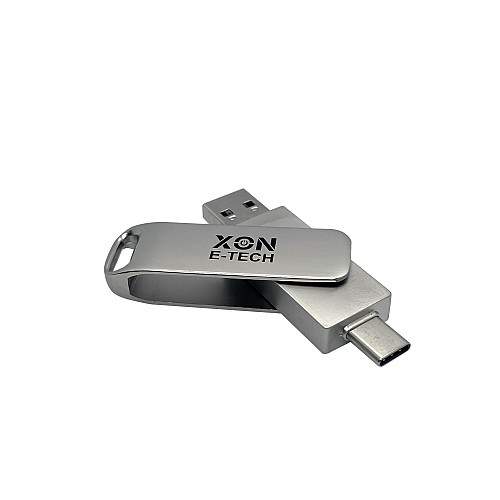 Флеш-накопитель XON FlashDrive DuoConnect 256GB USB 2.0 / Type-C Silver (FX2DR256MS 4081)