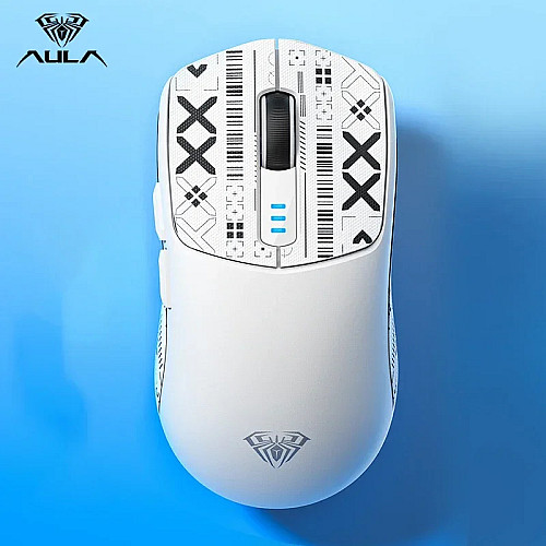 Мышь беспроводная игровая Aula SC580 Print PAW3325 12000 DPI 2,4G Bluetooth White