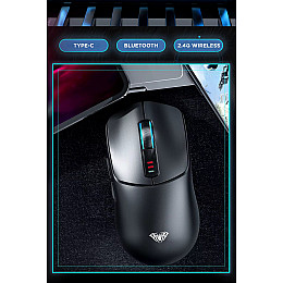 Мышь беспроводная игровая Aula SC580 PAW3325 12000 DPI 2,4G Bluetooth Black