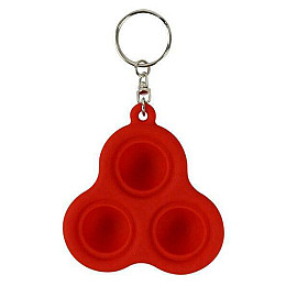 Антистресс Игрушка Pop it Красный Брелок - 3 пупырки