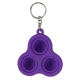 Антистресс Игрушка Pop it Фиолетовый Брелок - 3 пупырки