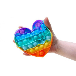 Антистресс Игрушка Pop it Радужное Сердце