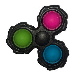 Игрушка антистресс Pop It Чёрный Спиннер Шестигранный 3 пупырки
