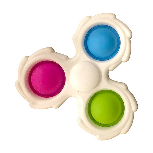 Игрушка антистресс Pop It Белый Спиннер Шестигранный 3 пупырки