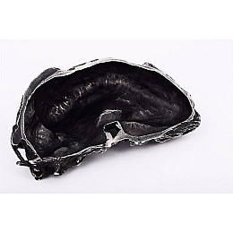 Серебряная фигура ручной работы Спящая собака Сер.14 Оникс