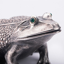Серебряная фигура ручной работы Лягушка сер00001 Оникс