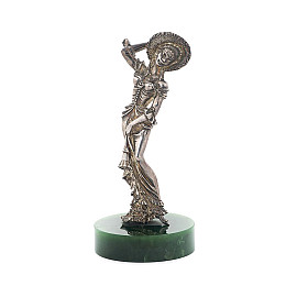 Серебряная фигура ручной работы Девушка в шляпе сер00052 Оникс