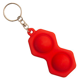 Игрушка антистресс Pop It Красный Брелок Шестигранный